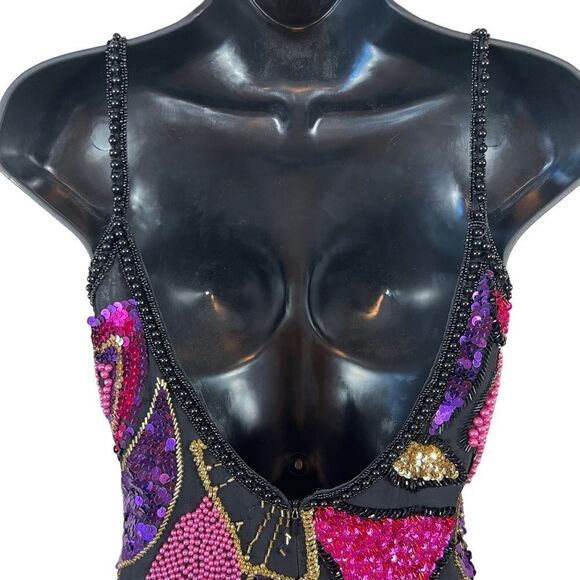 Vintage Alyce Designs Heavily Beaded Sequin Regency Gatsby Glam Dress - Picture 14 of 16